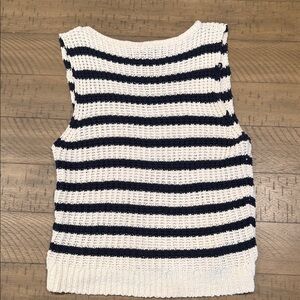 Abercrombie & Fitch Navy and White Knit Tank Top